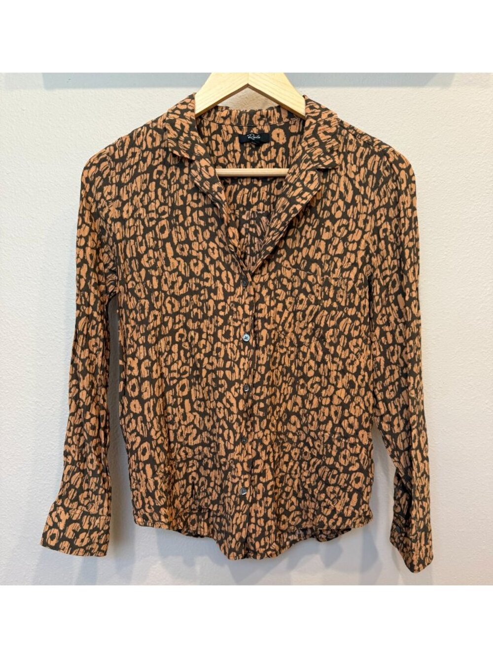 Rails Women's Rebel Batik Cheetah Print Button Down Collared Shirt Small